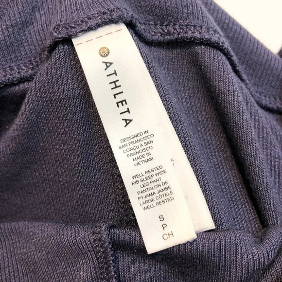 Athleta Purple High Waist Swing Straight Leg Knit Ribbed Loungewear Pants Small - Picture 7 of 8